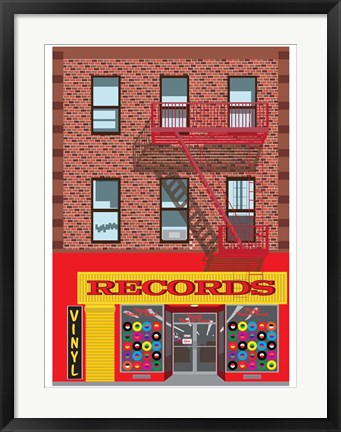 Framed Vinyl Records Print