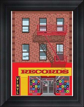 Framed Vinyl Records Print