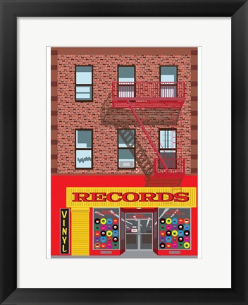 Framed Vinyl Records Print