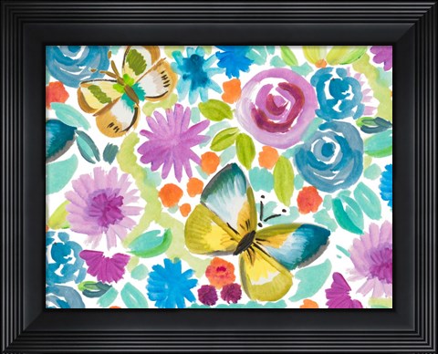 Framed Tropical Butterfly Garden Print