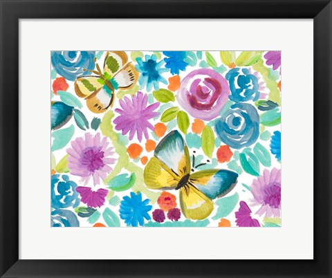 Framed Tropical Butterfly Garden Print