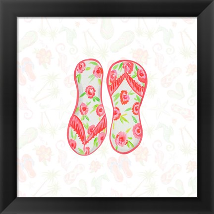 Framed Summer Sandals II Print