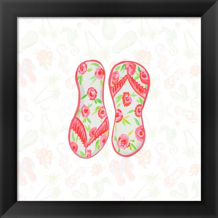 Framed Summer Sandals II Print