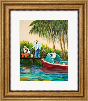 Framed Dock Fishing Print