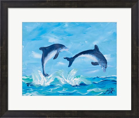 Framed Soaring Dolphins II Print