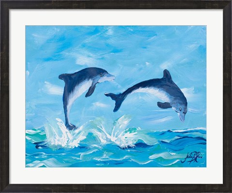 Framed Soaring Dolphins II Print