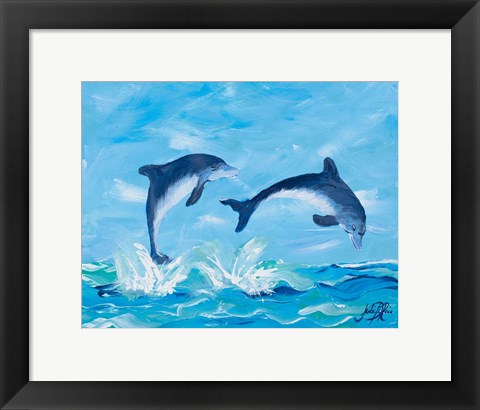 Framed Soaring Dolphins II Print