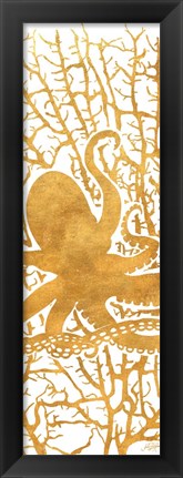 Framed Sealife on Gold I Print
