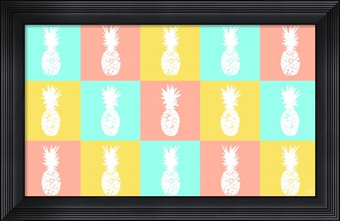 Framed Modern Pineapple Squares Print