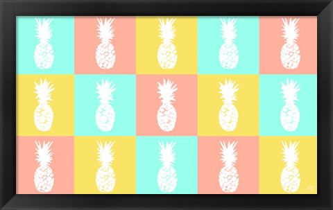 Framed Modern Pineapple Squares Print