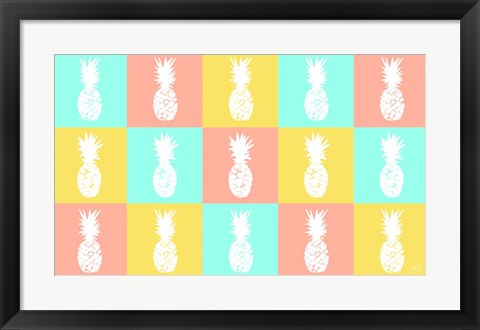 Framed Modern Pineapple Squares Print