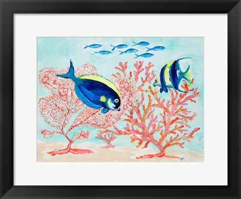 Framed Coral Reef I Print