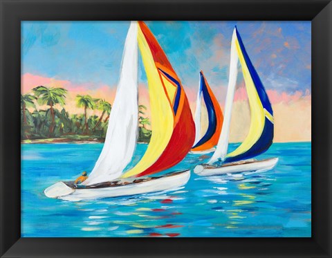 Framed Morning Sails II Print