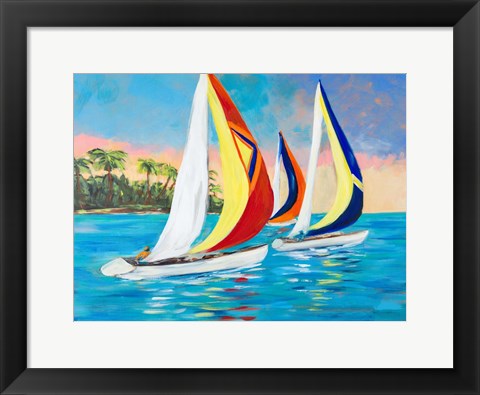 Framed Morning Sails II Print