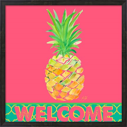 Framed Punchy Pineapple Welcome Print