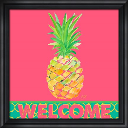 Framed Punchy Pineapple Welcome Print