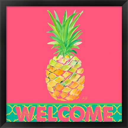 Framed Punchy Pineapple Welcome Print