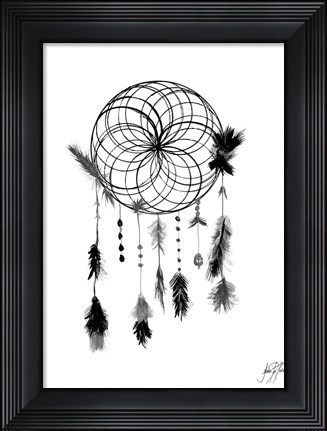 Framed Dark Midnight Dream Catcher II Print