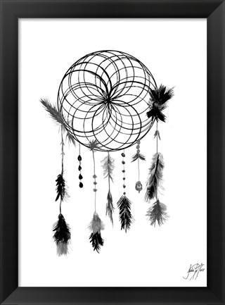 Framed Dark Midnight Dream Catcher II Print