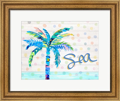 Framed Palm Tree Near the Sea Print