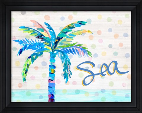 Framed Palm Tree Near the Sea Print