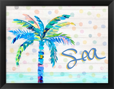 Framed Palm Tree Near the Sea Print