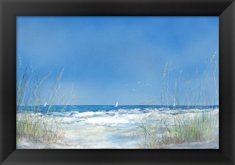 Framed Grassy Seascape Print