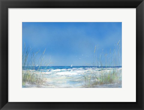 Framed Grassy Seascape Print