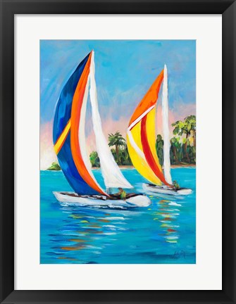 Framed Morning Sails Vertical I Print