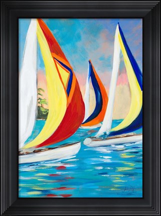 Framed Morning Sails Vertical II Print
