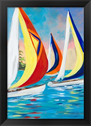 Framed Morning Sails Vertical II Print