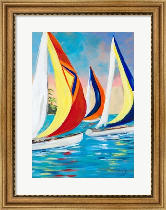 Framed Morning Sails Vertical II Print