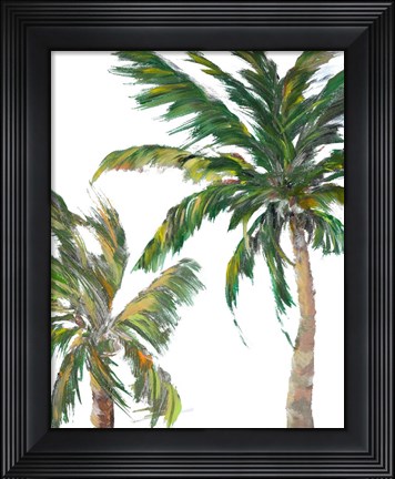 Framed Tropical Trees on White II Print