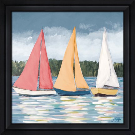Framed Soft Pastel Sails Print