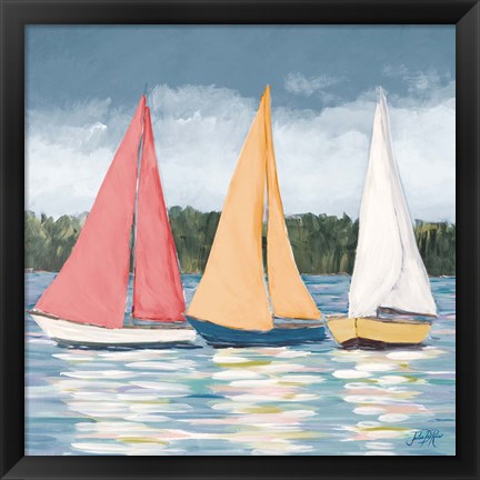 Framed Soft Pastel Sails Print