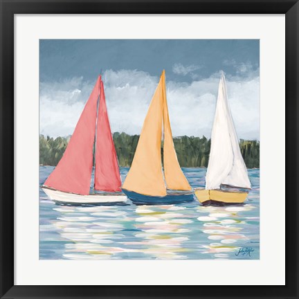 Framed Soft Pastel Sails Print