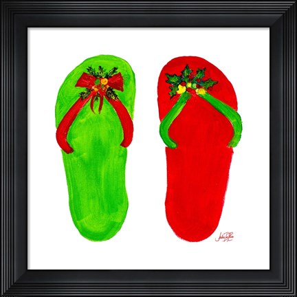 Framed Holiday Flip Flops Print