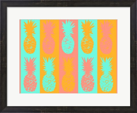 Framed Vibrant Pineapples Fiesta Print