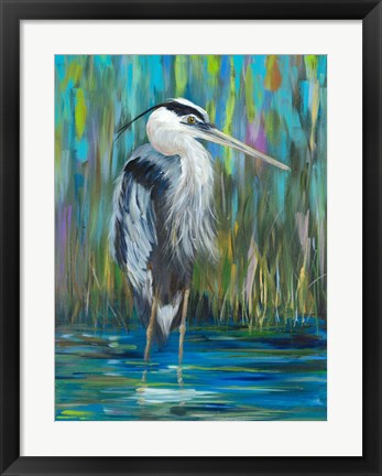 Framed Standing Heron I Print