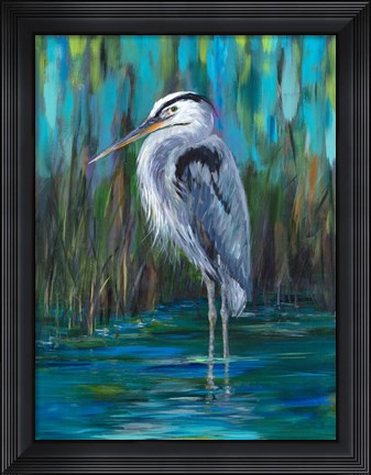 Framed Standing Heron II Print