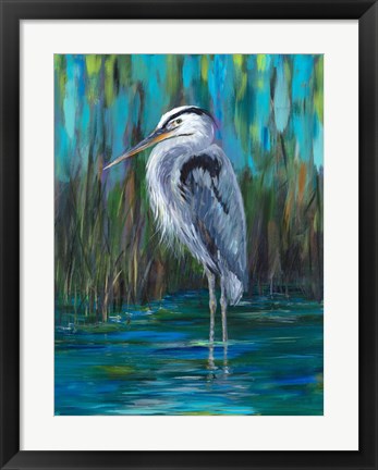 Framed Standing Heron II Print