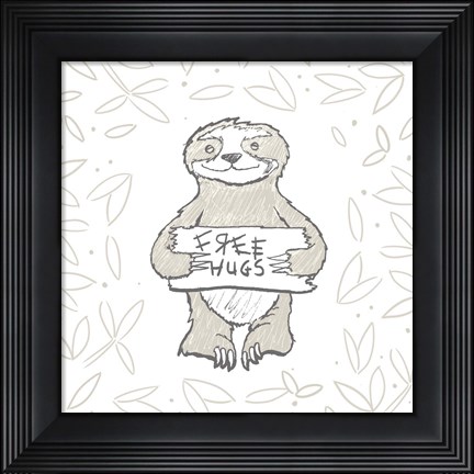 Framed Animal Hugs I Print