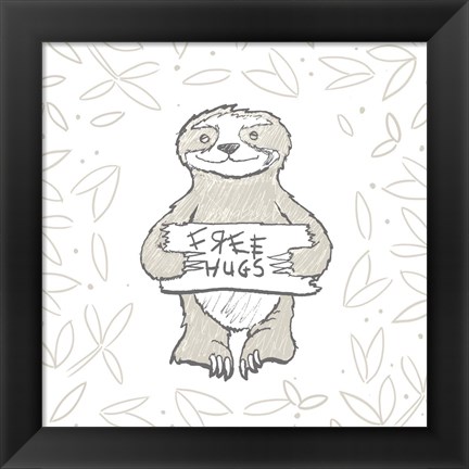 Framed Animal Hugs I Print