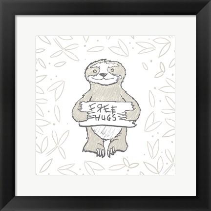 Framed Animal Hugs I Print