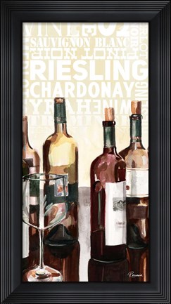 Framed Wine Typography I Print