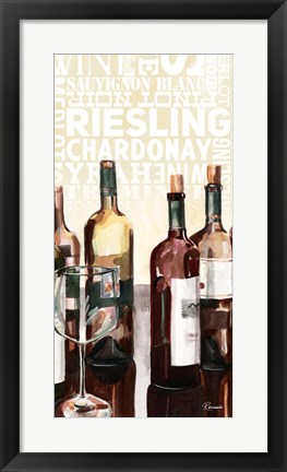 Framed Wine Typography I Print