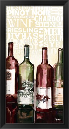 Framed Wine Typography II Print