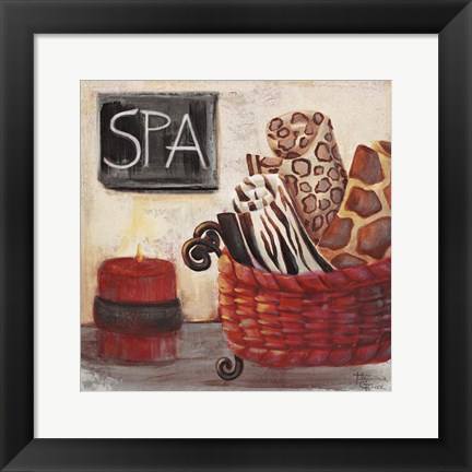 Framed Red Jungle Spa I Print