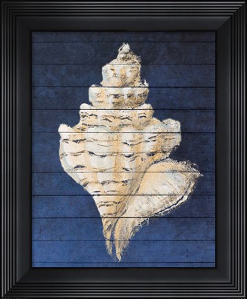 Framed Beach Finds Navy I Print
