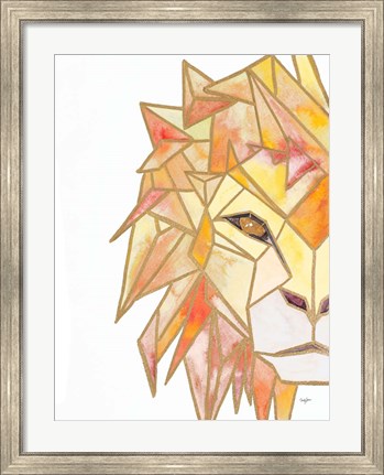 Framed Retro Lion Print